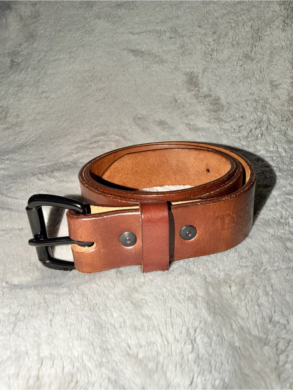 Tanner Goods Men's Brown Leather Belt Size 34 Black Buckle Made In USA